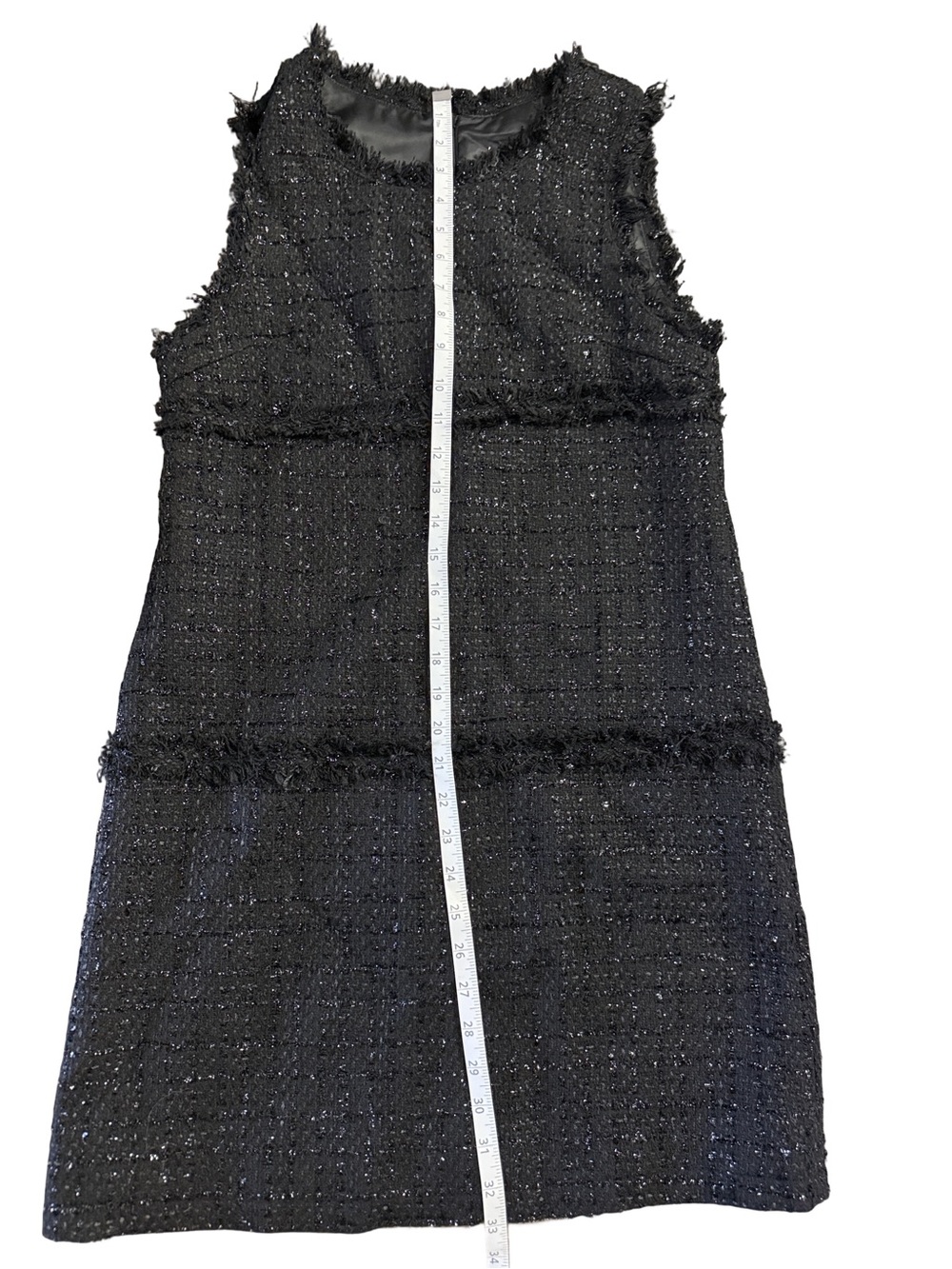 Commense Classic Black Tweed Sleeveless Dress